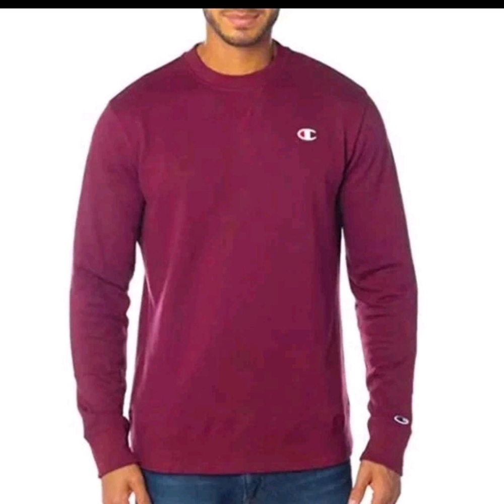 Champion Men's Long Sleeve French Terry Crewneck Pullover Sweatshirt Sz MEDIUM